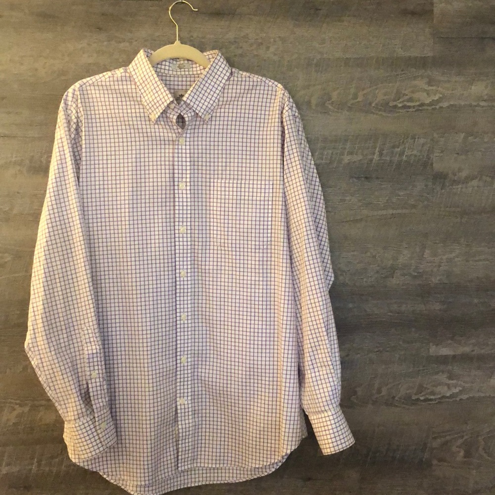 Peter Millar Men’s Buttondown Purple Grid Shirt